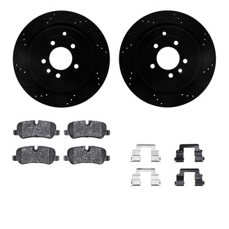 R1 Concepts® - Drilled and Slotted Brake Kit with Semi-Metalic Pads