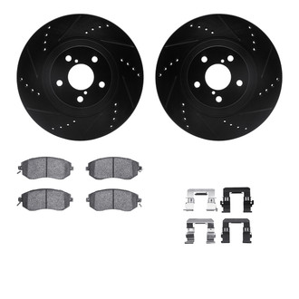 R1 Concepts® - Drilled and Slotted Brake Kit with Semi-Metalic Pads
