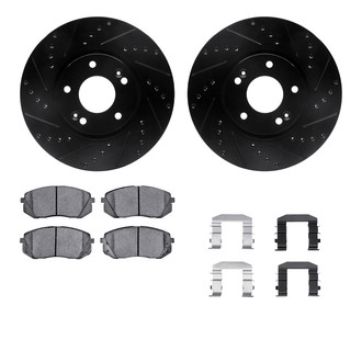 R1 Concepts® - Drilled and Slotted Brake Kit with Semi-Metalic Pads