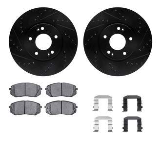 R1 Concepts® - Drilled and Slotted Brake Kit with Semi-Metalic Pads