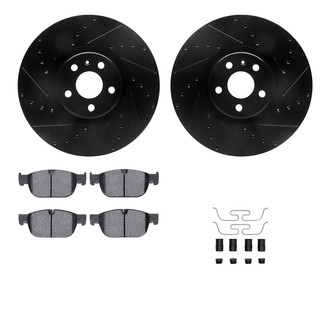 R1 Concepts® - Drilled and Slotted Brake Kit with Semi-Metalic Pads