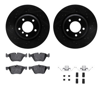R1 Concepts® - Drilled and Slotted Brake Kit with Semi-Metalic Pads