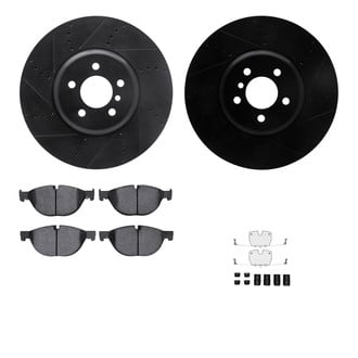 R1 Concepts® - Drilled and Slotted Brake Kit with Semi-Metalic Pads