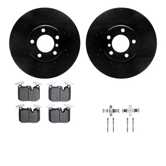 R1 Concepts® - Drilled and Slotted Brake Kit with Semi-Metalic Pads