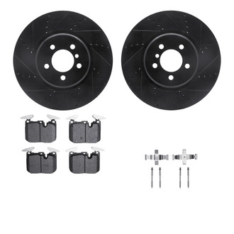 R1 Concepts® - Drilled and Slotted Brake Kit with Semi-Metalic Pads