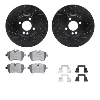 R1 Concepts® - Drilled and Slotted Brake Kit with Semi-Metalic Pads