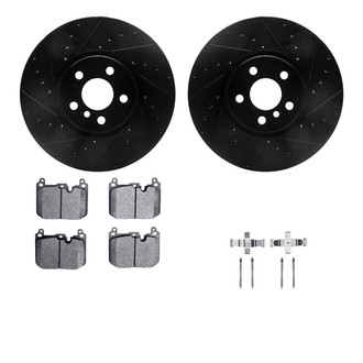 R1 Concepts® - Drilled and Slotted Brake Kit with Semi-Metalic Pads