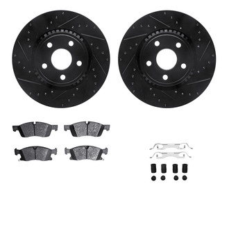 R1 Concepts® - Drilled and Slotted Brake Kit with Semi-Metalic Pads