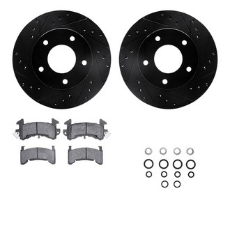 R1 Concepts® - Drilled and Slotted Rear Brake Kit with Semi-Metalic Pads