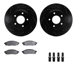 R1 Concepts® - Drilled and Slotted Brake Kit with Semi-Metalic Pads