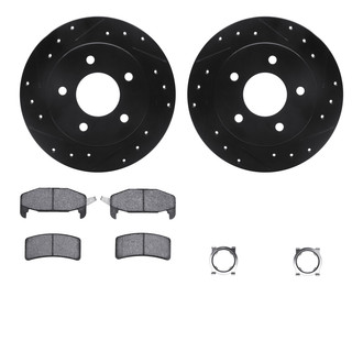 R1 Concepts® - Drilled and Slotted Rear Brake Kit with Semi-Metalic Pads