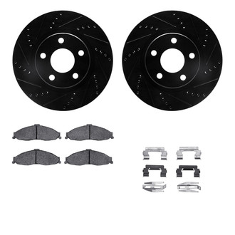 R1 Concepts® - Drilled and Slotted Brake Kit with Semi-Metalic Pads