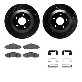 R1 Concepts® - Drilled and Slotted Brake Kit with Semi-Metalic Pads