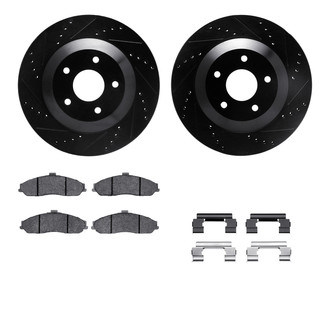 R1 Concepts® - Drilled and Slotted Brake Kit with Semi-Metalic Pads