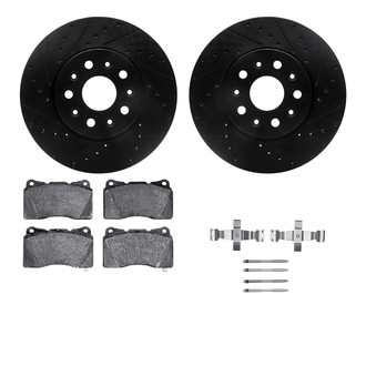 R1 Concepts® - Drilled and Slotted Brake Kit with Semi-Metalic Pads