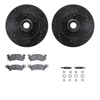 R1 Concepts® - Drilled and Slotted Brake Kit with Semi-Metalic Pads