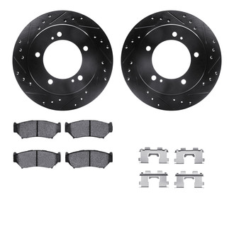 R1 Concepts® - Drilled and Slotted Brake Kit with Semi-Metalic Pads