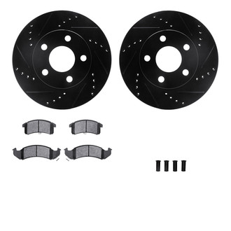 R1 Concepts® - Drilled and Slotted Brake Kit with Semi-Metalic Pads