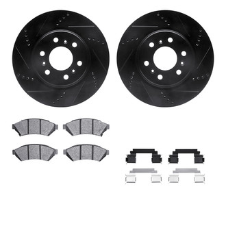 R1 Concepts® - Drilled and Slotted Brake Kit with Semi-Metalic Pads