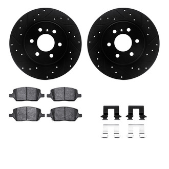 R1 Concepts® - Drilled and Slotted Rear Brake Kit with Semi-Metalic Pads