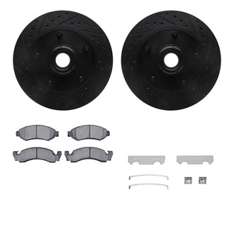 R1 Concepts® - Drilled and Slotted Brake Kit with Semi-Metalic Pads