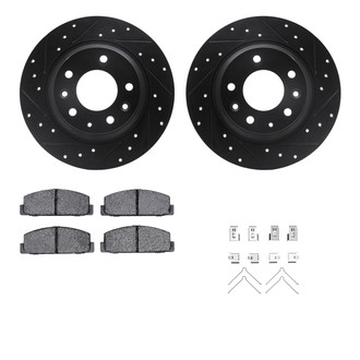 R1 Concepts® - Drilled and Slotted Brake Kit with Semi-Metalic Pads