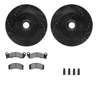 R1 Concepts® - Drilled and Slotted Front Brake Kit with Semi-Metalic Pads