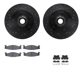 R1 Concepts® - Drilled and Slotted Brake Kit with Semi-Metalic Pads