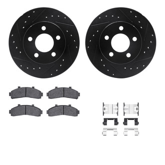 R1 Concepts® - Drilled and Slotted Brake Kit with Semi-Metalic Pads