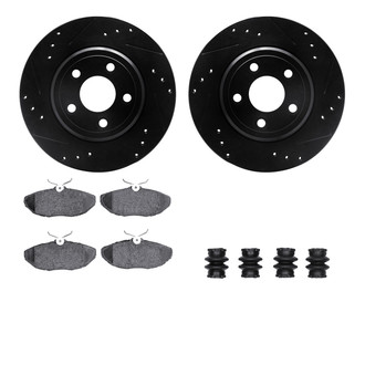 R1 Concepts® - Drilled and Slotted Rear Brake Kit with Semi-Metalic Pads