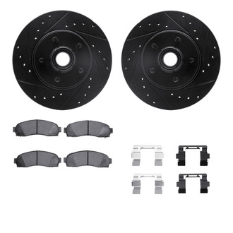 R1 Concepts® - Drilled and Slotted Brake Kit with Semi-Metalic Pads