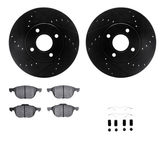 R1 Concepts® - Drilled and Slotted Brake Kit with Semi-Metalic Pads