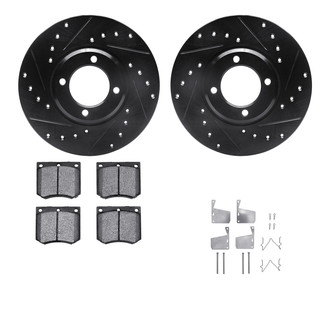 R1 Concepts® - Drilled and Slotted Brake Kit with Semi-Metalic Pads