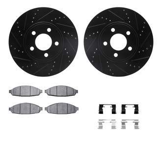 R1 Concepts® - Drilled and Slotted Brake Kit with Semi-Metalic Pads