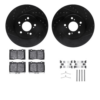 R1 Concepts® - Drilled and Slotted Brake Kit with Semi-Metalic Pads