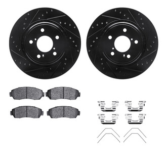 R1 Concepts® - Drilled and Slotted Brake Kit with Semi-Metalic Pads