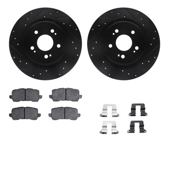 R1 Concepts® - Drilled and Slotted Rear Brake Kit with Semi-Metalic Pads