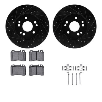 R1 Concepts® - Drilled and Slotted Front Brake Kit with Semi-Metalic Pads