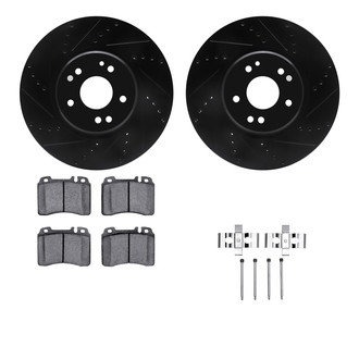 R1 Concepts® - Drilled and Slotted Brake Kit with Semi-Metalic Pads