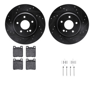 R1 Concepts® - Drilled and Slotted Rear Brake Kit with Semi-Metalic Pads