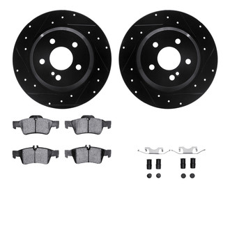 R1 Concepts® - Drilled and Slotted Brake Kit with Semi-Metalic Pads