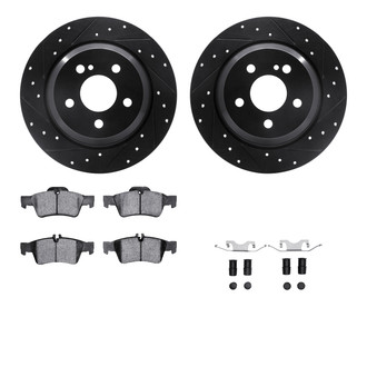 R1 Concepts® - Drilled and Slotted Brake Kit with Semi-Metalic Pads
