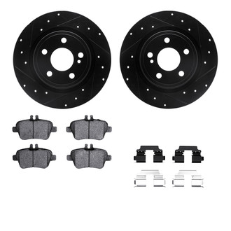 R1 Concepts® - Drilled and Slotted Brake Kit with Semi-Metalic Pads