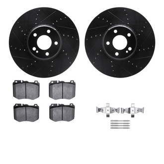 R1 Concepts® - Drilled and Slotted Brake Kit with Semi-Metalic Pads