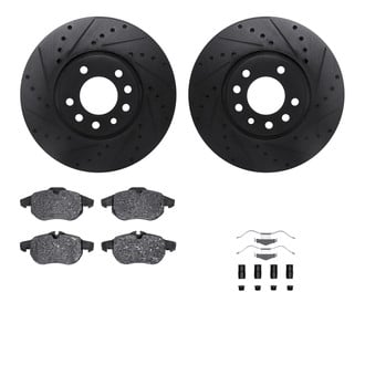R1 Concepts® - Drilled and Slotted Brake Kit with Semi-Metalic Pads