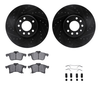 R1 Concepts® - Drilled and Slotted Brake Kit with Semi-Metalic Pads