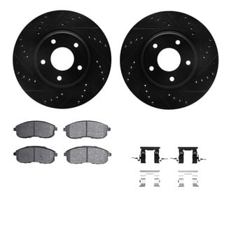 R1 Concepts® - Drilled and Slotted Brake Kit with Semi-Metalic Pads