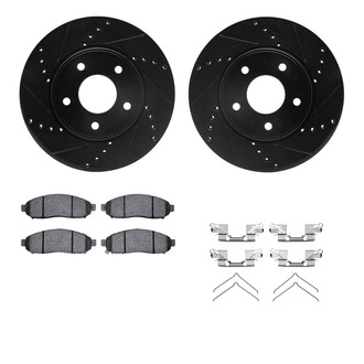 R1 Concepts® - Drilled and Slotted Brake Kit with Semi-Metalic Pads