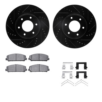 R1 Concepts® - Drilled and Slotted Brake Kit with Semi-Metalic Pads