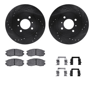 R1 Concepts® - Drilled and Slotted Brake Kit with Semi-Metalic Pads